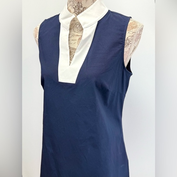 SAIL TO SABLE  Navy and White sleeveless color block Mini Dress size M - Picture 5 of 15